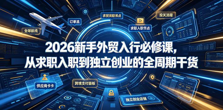 2026新手外贸入行必修课，从求职入职到独立创业的全周期干货 图1