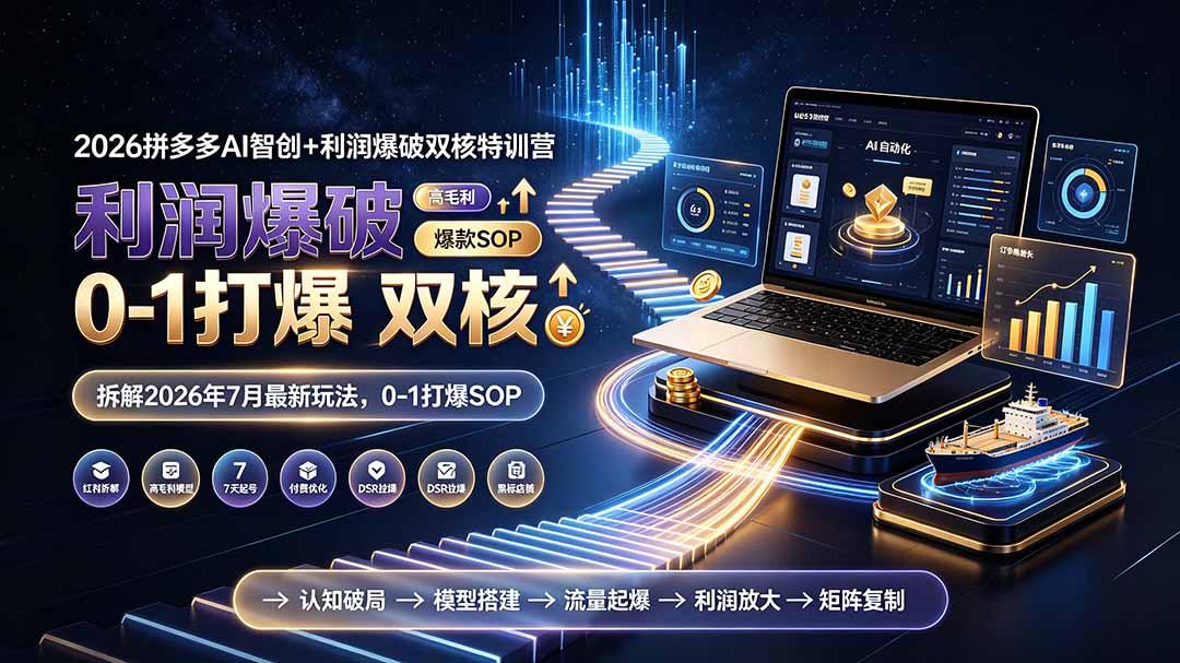 2026拼多多AI智创+利润爆破双核特训营-拆解2026年7月最新玩法,0-1打爆SOP 图1