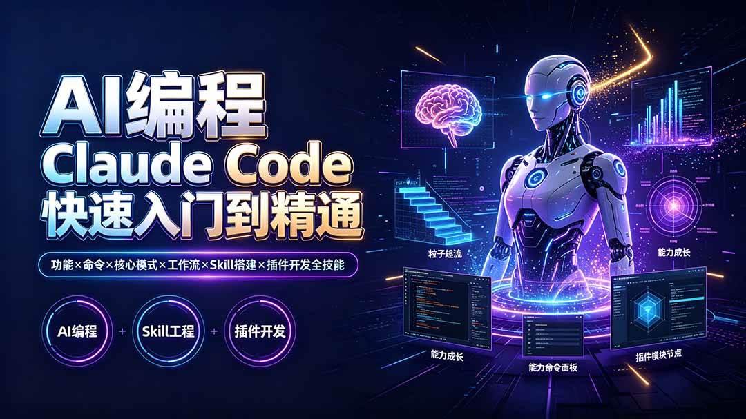 AI编程 Claude Code快速入门到精通:功能×命令×核心模式×工作流×Skill搭建×插件开发全技能 图1
