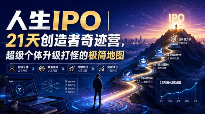 人生IPO︱21天创造者奇迹营,超级个体升级打怪的极简地图 图1