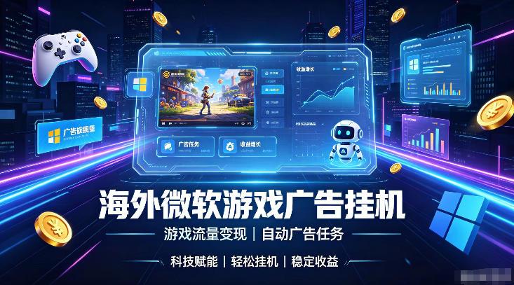 海外游戏广告自动挂G，轻资产海外副业风口，单设备稳定产出500+【揭秘】 图1