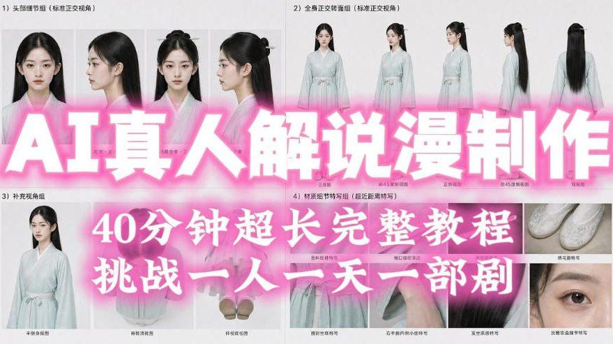 2026年AI真人解说漫剧自动批量化制作教程,40分钟超长完整,自动批量化制作,挑战一人一天一部剧! 图1