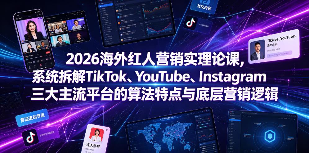 2026海外红人营销实理论课,系统拆解TikTok、YouTube、Instagram三大主流平台的算法特点与底层营销逻辑 图1