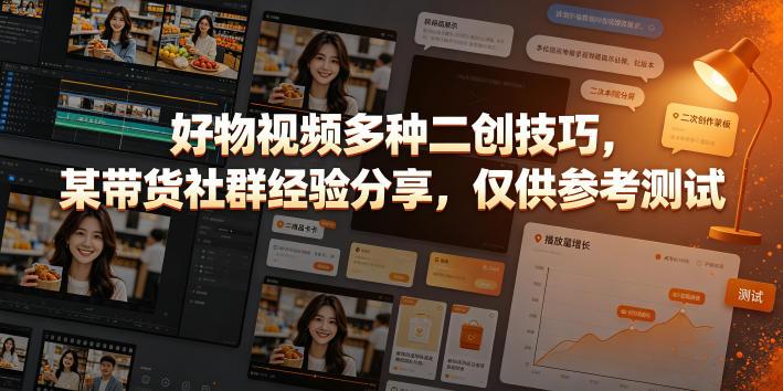 好物视频多种二创技巧,某带货社群经验分享,仅供参考测试 图1