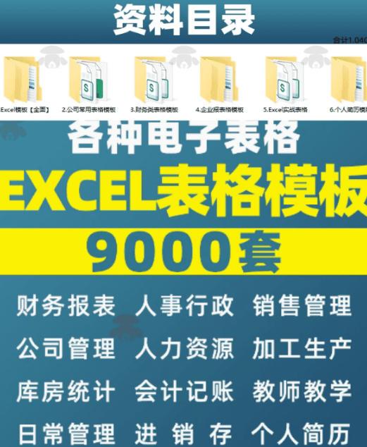 自费购买素材合集!超全Excel常用模版系列,分类清晰,共9000+套excel模型合集+个人简历素材 图2