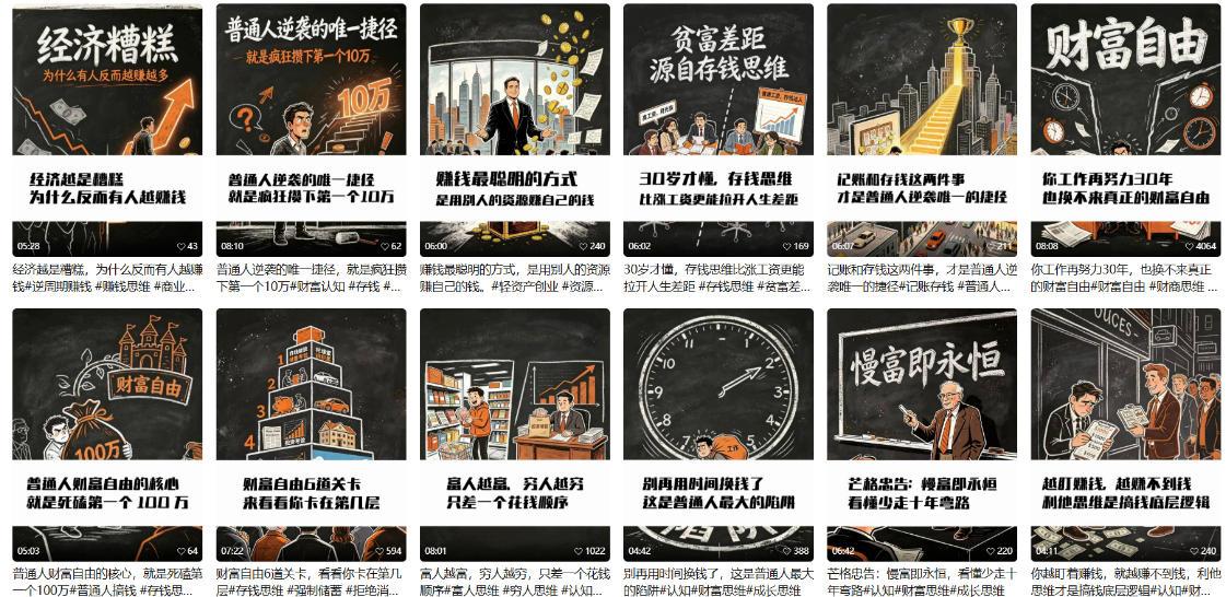 【AI书单】财富书籍图文解读玩法,一键直出,几十条视频,跑出1000单,全流程拆解,新手也可以上手 图2