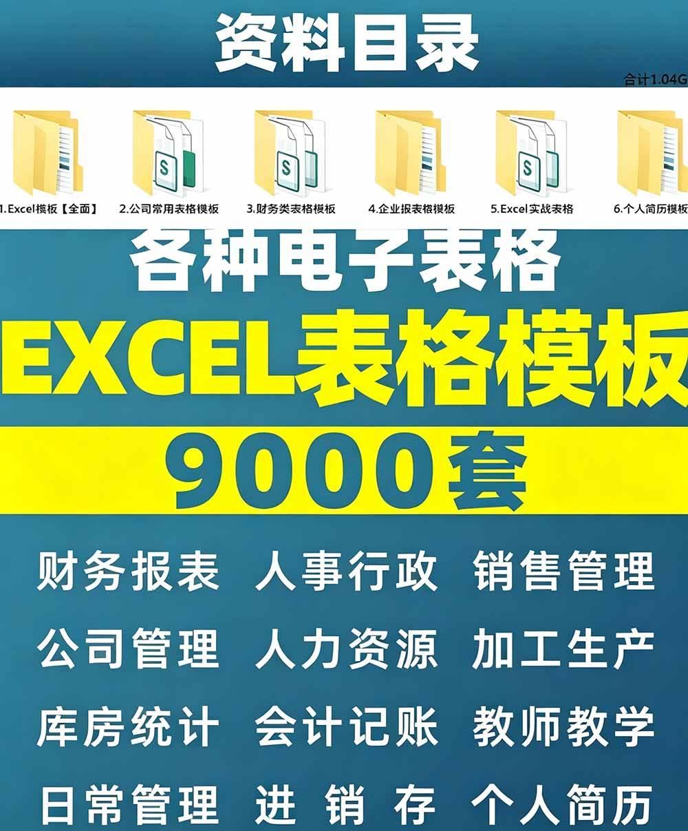 自费购买素材合集!超全Excel常用模版系列,分类清晰,共9000+套excel模型合集+个人简历素材 图3