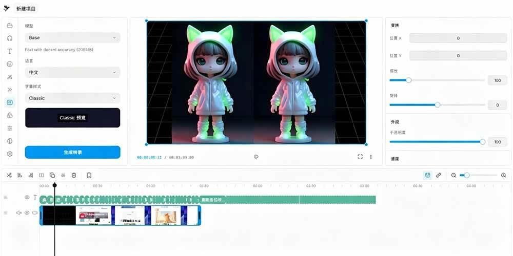 开源“剪映CapCut”替代品,居然支持一键生成视频字幕?还可在线AI剪辑视频,这也太爽了吧 Cutia 图4