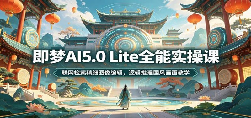 即梦AI5.0 Lite全能实操课:联网检索精细图像编辑,逻辑推理国风画面教学-三零资源