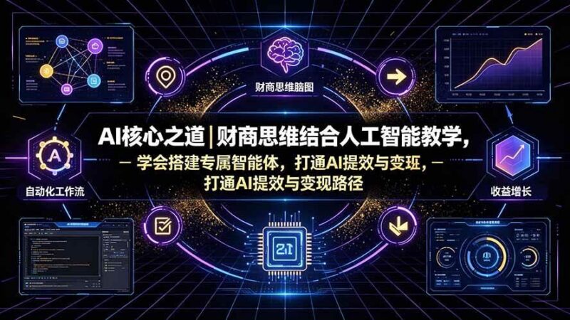 AI核心之道|财商思维结合人工智能教学,学会搭建专属智能体,打通AI提效与变现路径-三零资源