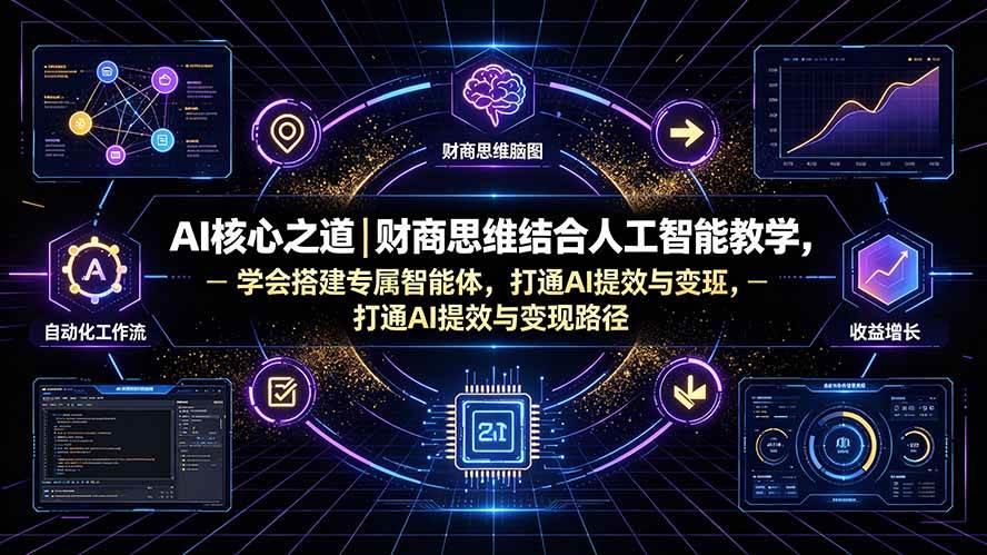 AI核心之道｜财商思维结合人工智能教学，学会搭建专属智能体，打通AI提效与变现路径