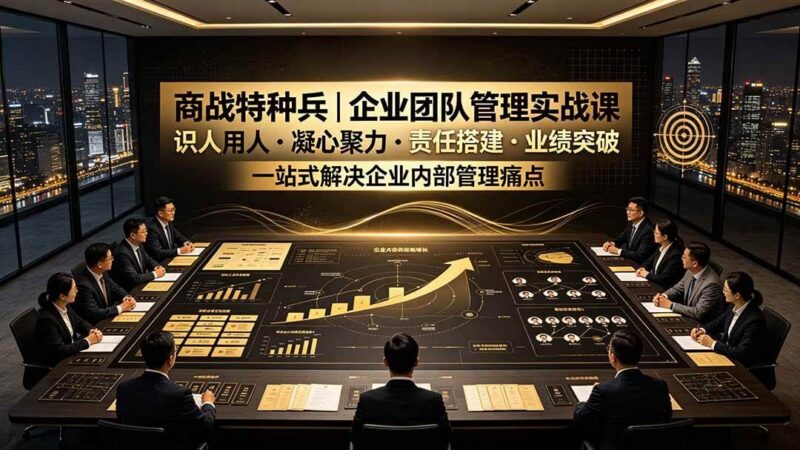 商战特种兵|企业团队管理实战课:识人用人|凝心聚力|责任搭建|业绩突破,一站式解决企业内部管理痛点-三零资源