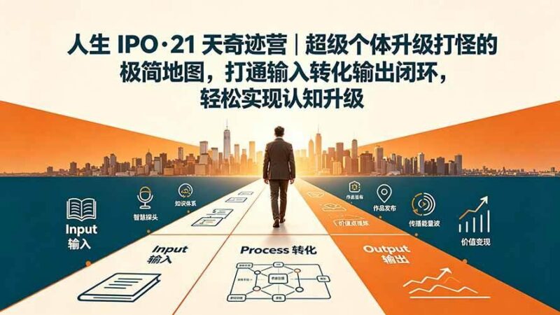 人生 IPO-21 天奇迹营|超级个体升级打怪的极简地图,打通输入转化输出闭环,轻松实现认知升级-三零资源