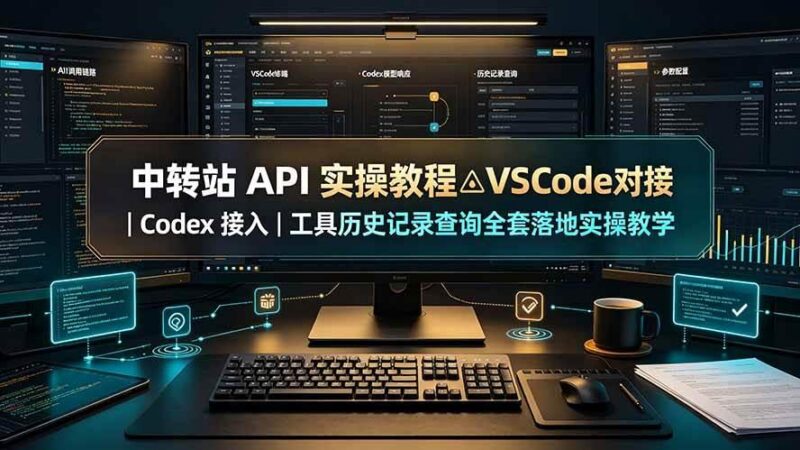 中转站 API 实操教程△VSCode 对接|Codex 接入|工具历史记录查询全套落地实操教学-三零资源