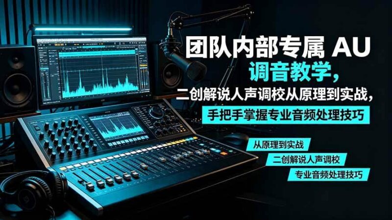 某大佬团队内部专属 AU 调音教学，二创解说人声调校从原理到实战，手把手掌握专业音频处理技巧 三零资源-三零资源