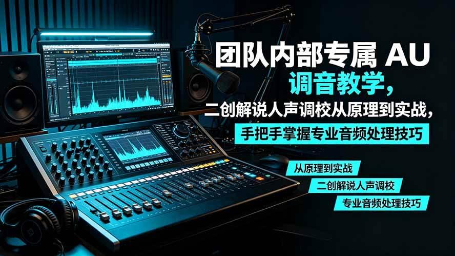 某大佬团队内部专属 AU 调音教学，二创解说人声调校从原理到实战，手把手掌握专业音频处理技巧