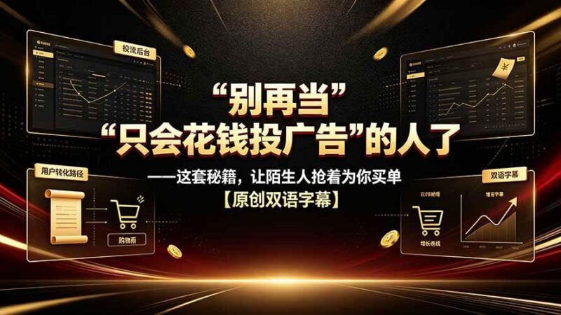 别再当“只会花钱投广告”的人了——这套秘籍,让陌生人抢着为你买单【原创双语字幕】 三零资源-三零资源
