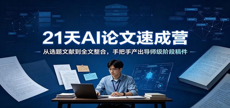 21天AI论文速成营：从选题文献到全文整合，手把手产出导师级阶段稿件 三零资源-三零资源