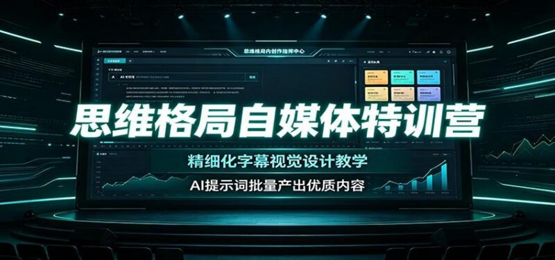 思维格局自媒体特训营:精细化字幕视觉设计教学,AI提示词批量产出优质内容 三零资源-三零资源