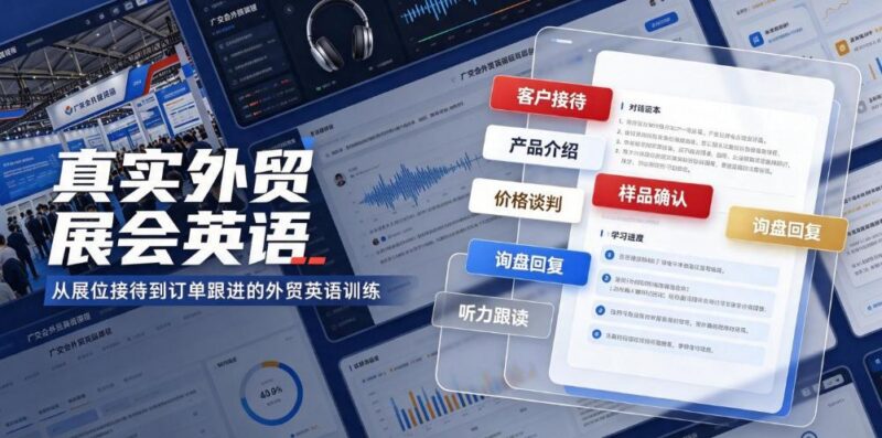 真实外贸展会英语,广交会外贸口语听力突击课程【音频】-三零资源