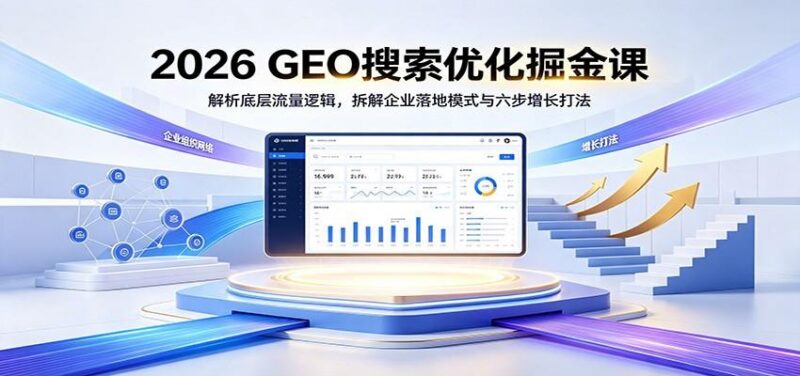 2026 GEO搜索优化掘金课:解析底层流量逻辑,拆解企业落地模式与六步增长打法 三零资源-三零资源