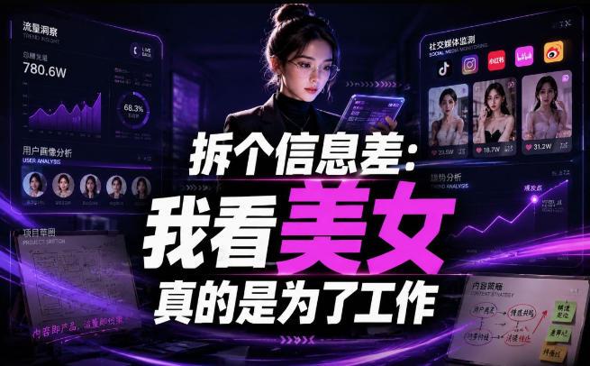 【理直气壮】我给看美女找了一个非常恰当的理由,信息差项目-三零资源