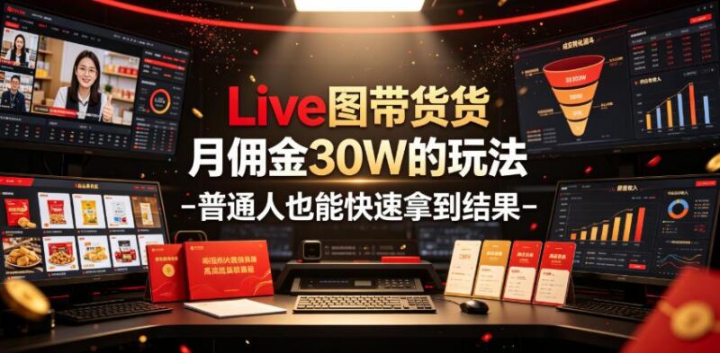 Live图带货月佣金30W的玩法-普通人也能快速拿到结果-三零资源