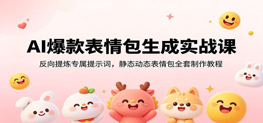 AI爆款表情包生成实战课:反向提炼专属提示词,静态动态表情包全套制作教程