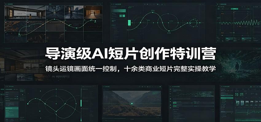 导演级AI短片创作特训营:镜头运镜画面统一控制,十余类商业短片完整实操教学(更新)
