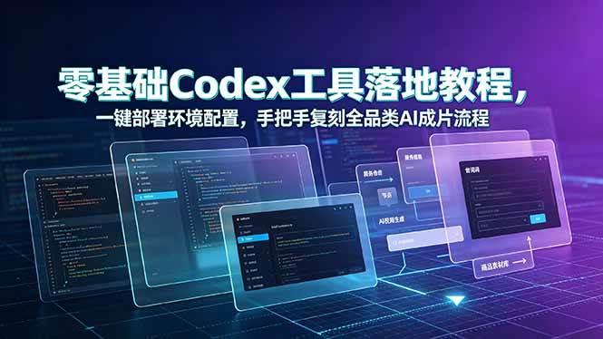 零基础Codex工具落地教程,一键部署环境配置,手把手复刻全品类AI成片流程