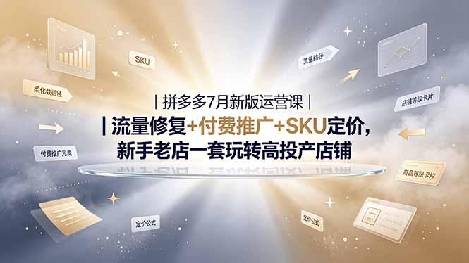 2026拼多多掘金运营私教大课-7月,流量推广定价申诉全覆盖,一套打法稳定店铺长期出单-三零资源