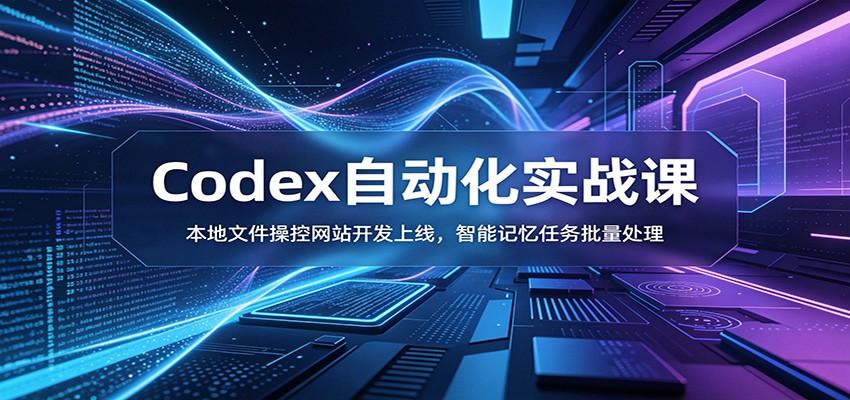 Codex自动化实战课：本地文件操控网站开发上线，智能记忆任务批量处理