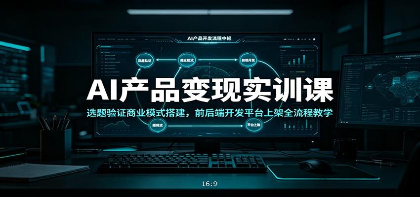 AI产品变现实训课：选题验证商业模式搭建，前后端开发平台上架全流程教学