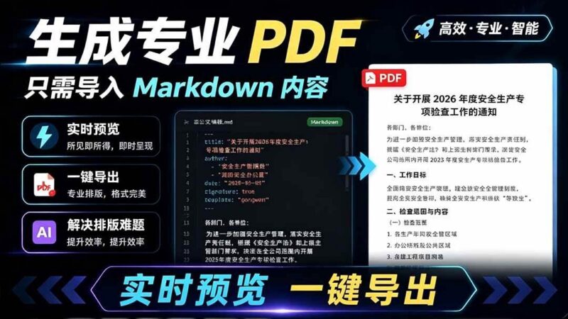 只需导入 Markdown 内容,实时预览一键导出专业 PDF!轻松解决AI生成内容排版问题 Presto