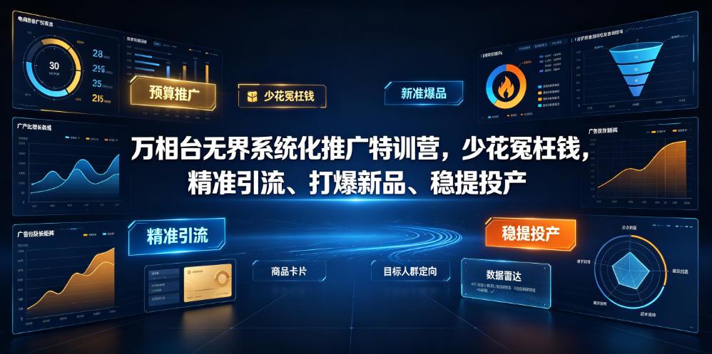 万相台无界系统化推广特训营VI0.0，少花冤枉钱，精准引流、打爆新品、稳提投产（全程录音+字幕）