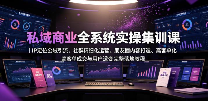 私域商业全系统实操课|IP定位公域引流、社群精细化运营、朋友圈内容打造、高客单成交与用户裂变完整落地教程-三零资源