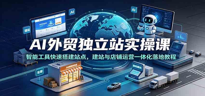 AI外贸独立站实操课:智能工具快速搭建站点,建站与店铺运营一体化落地教程