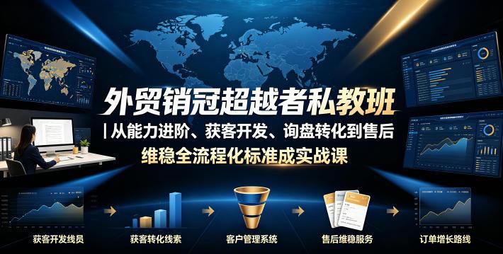 外贸销冠超越者私教班|从能力进阶、获客开发、询盘转化到售后维稳全流程标准化成交实战课-三零资源