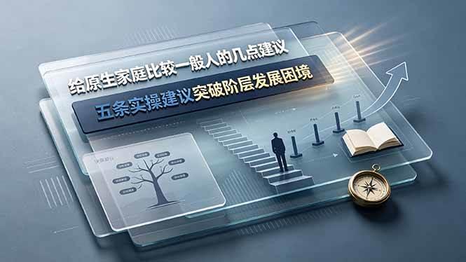 付费文章:给原生家庭比较一般人的几点建议,五条实操建议突破阶层发展困境-三零资源
