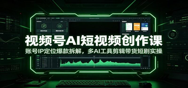 视频号AI短视频创作课：账号IP定位爆款拆解，多AI工具剪辑带货短剧实操-三零资源
