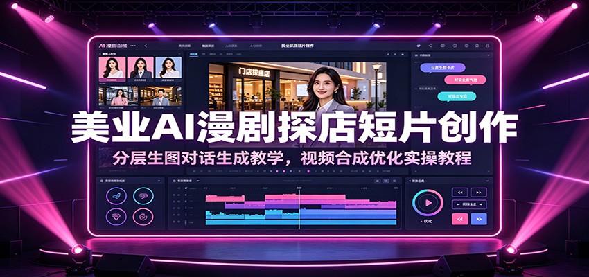 美业AI漫剧探店短片创作：分层生图对话生成教学，视频合成优化实操教程