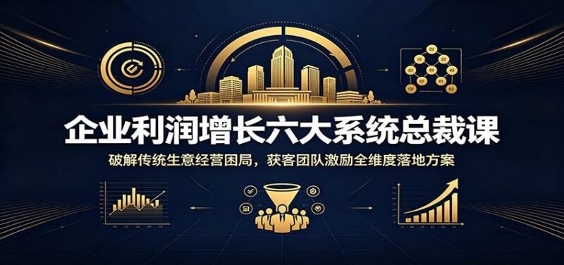 企业利润增长六大系统总裁课:破解传统生意经营困局,获客团队激励全维度落地方案-三零资源