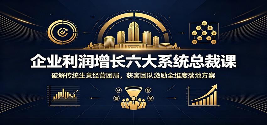 企业利润增长六大系统总裁课:破解传统生意经营困局,获客团队激励全维度落地方案