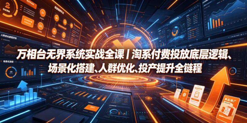 万相台无界系统实战全课|淘系付费投放底层逻辑、场景化搭建、人群优化、投产提升全链路运营教程-三零资源