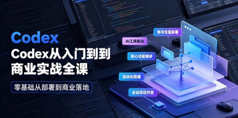 Codex从入门到商业实战全课|账号充值部署、AI工具联动、核心功能精讲、自动化搭建、全站项目开发零基础教程 三零资源-三零资源