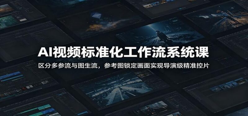 AI视频标准化工作流系统课:区分多参流与图生流,参考图锁定画面实现导演级精准控片-三零资源
