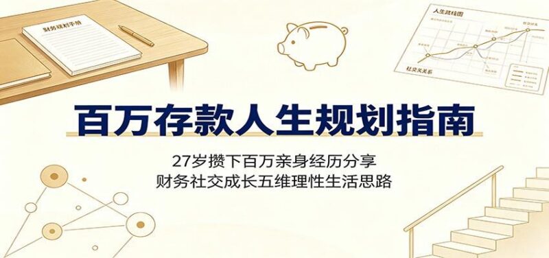 百万存款人生规划指南:27岁攒下百万亲身经历分享,财务社交成长五维理性生活思路 三零资源-三零资源