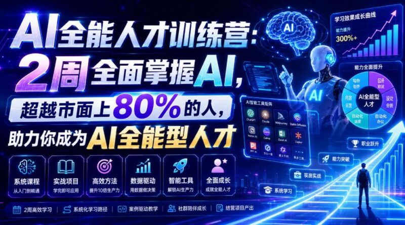 AI全能人才训练营:2周全面掌握AI,超越市面上80%的人,助力你成为AI全能型人才-三零资源