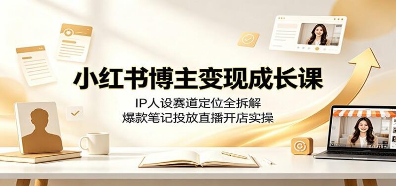 小红书博主变现成长课:IP人设赛道定位全拆解,爆款笔记投放直播开店实操 三零资源-三零资源