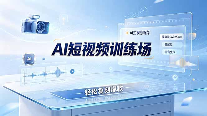 老陈AI短视频训练场：AI短视频框架+换背景SwitchXAI+首尾帧+声音生成，轻松复刻爆款-三零资源